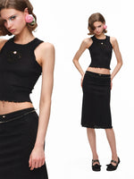 Snoopy Knit Top & Skirt Set