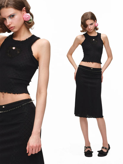 Snoopy Knit Top &amp; Skirt Set
