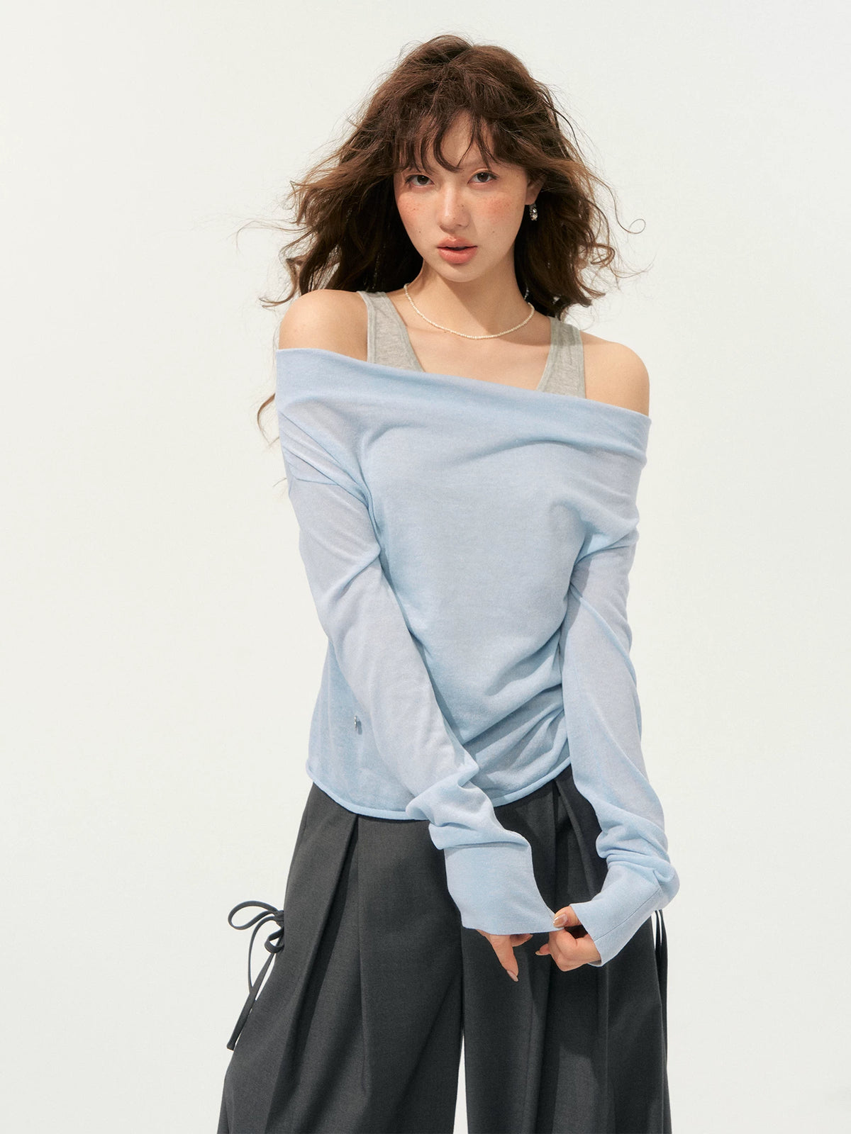 Polka Dot Layered Contrast Tee Set