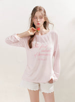 Sheer Letter Printed Cover T-shirt