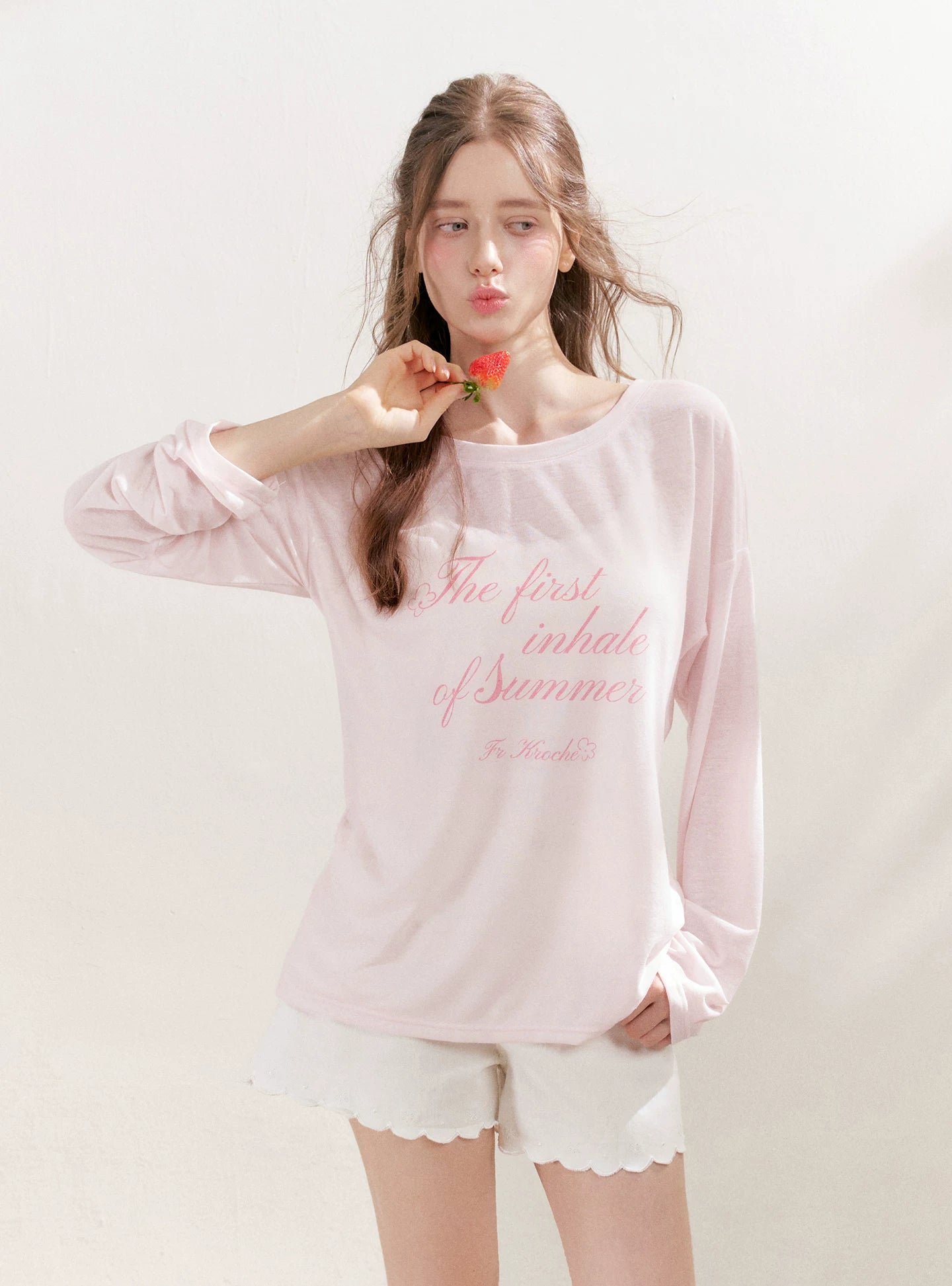 Sheer Letter Printed Cover T-shirt