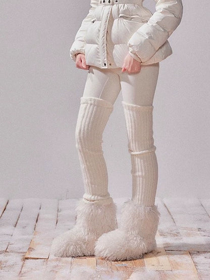 Fox Fur Large Collar Hooded Short Down Jacket