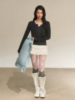 Lace Trim Tiered Mini Skirt