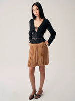 Black Lace Drawstring Cardigan