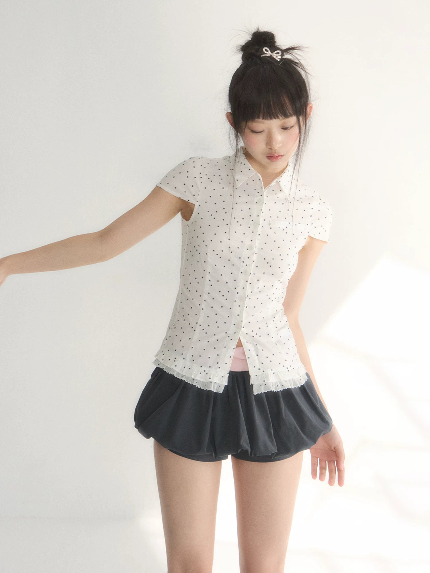Star Print Lace Shirt