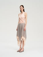 Lace Panel Twist Knit Tank