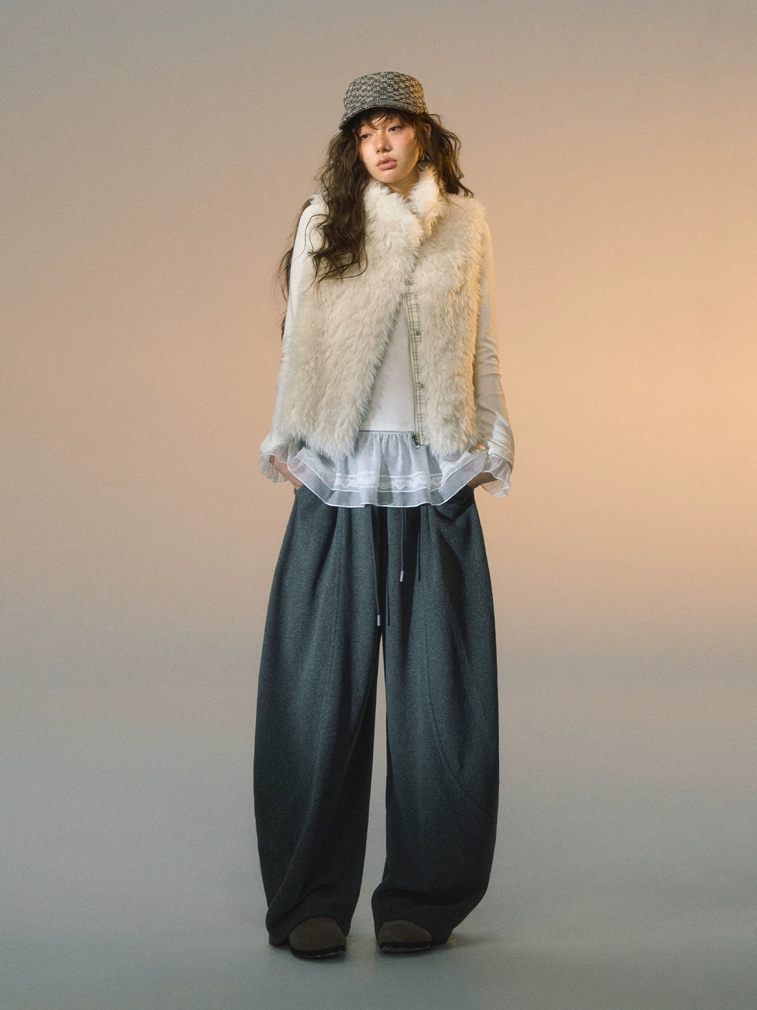 Plaid Patchwork Sherpa Reversible Vest