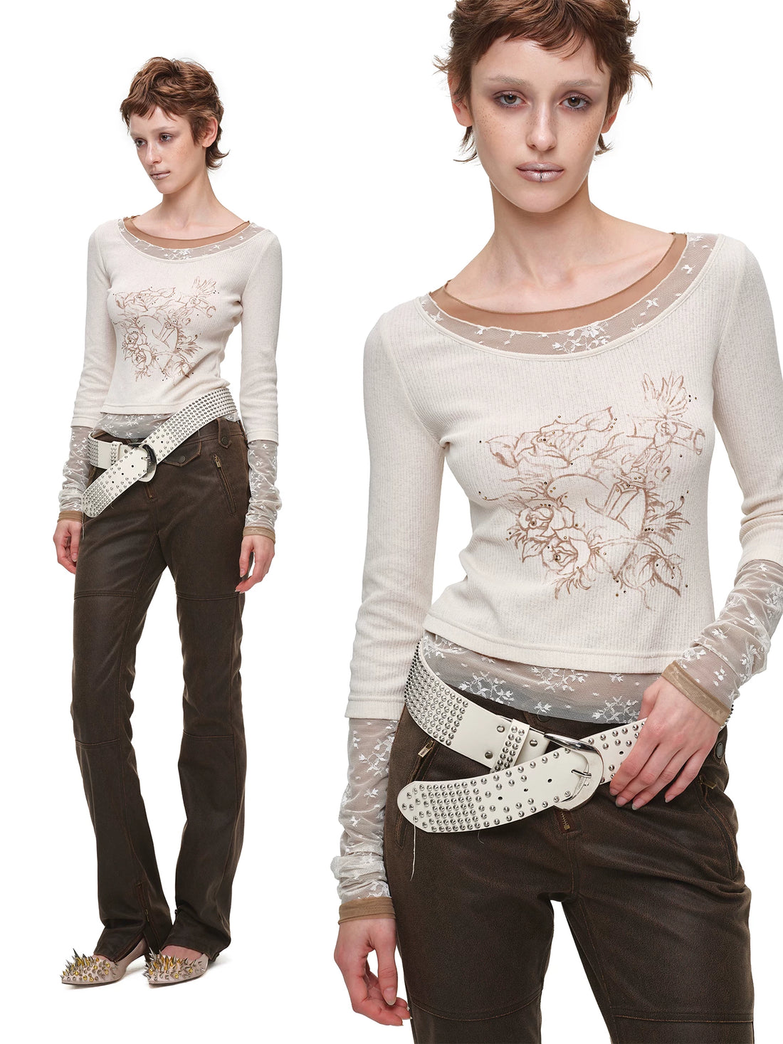 Washed Faux Leather Pants