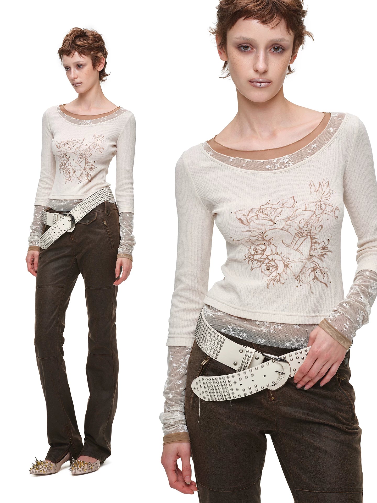 Washed Faux Leather Pants