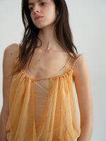 Orange Yellow Sheer Layered Blouse