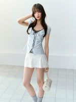 White Cotton Lace A-Line Skirt
