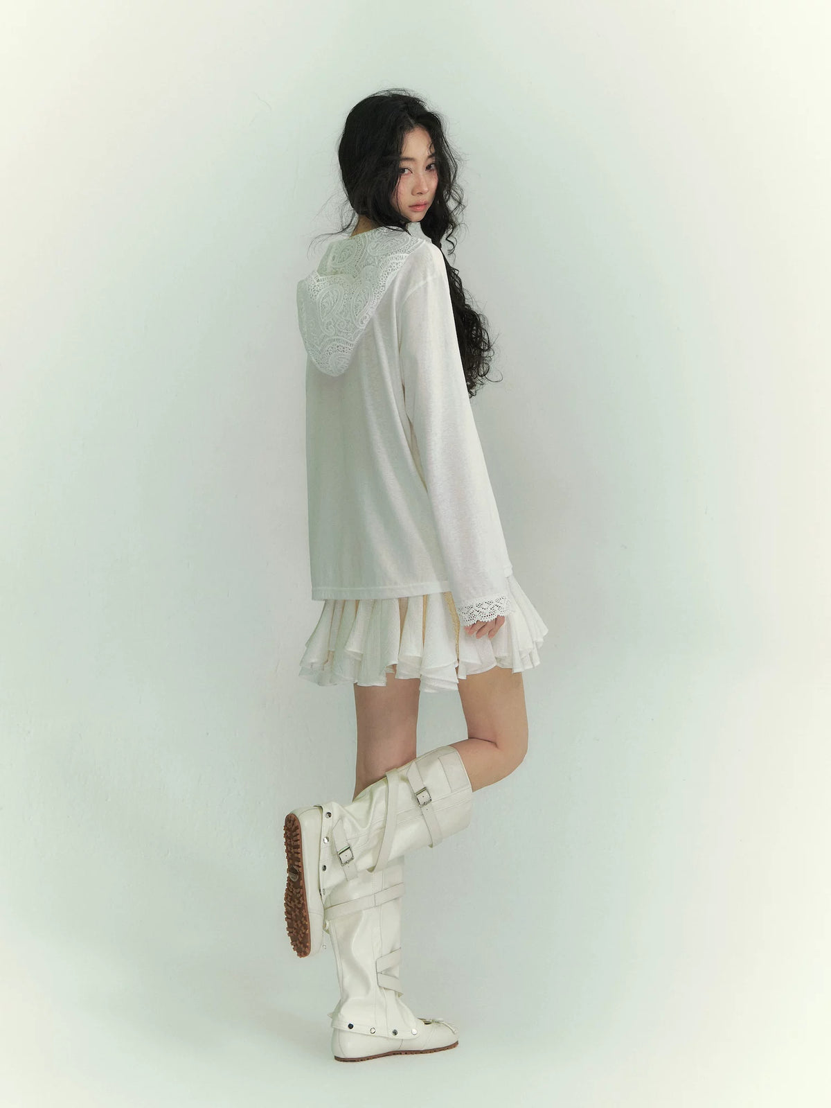 Lace Irregular Hem Skirt