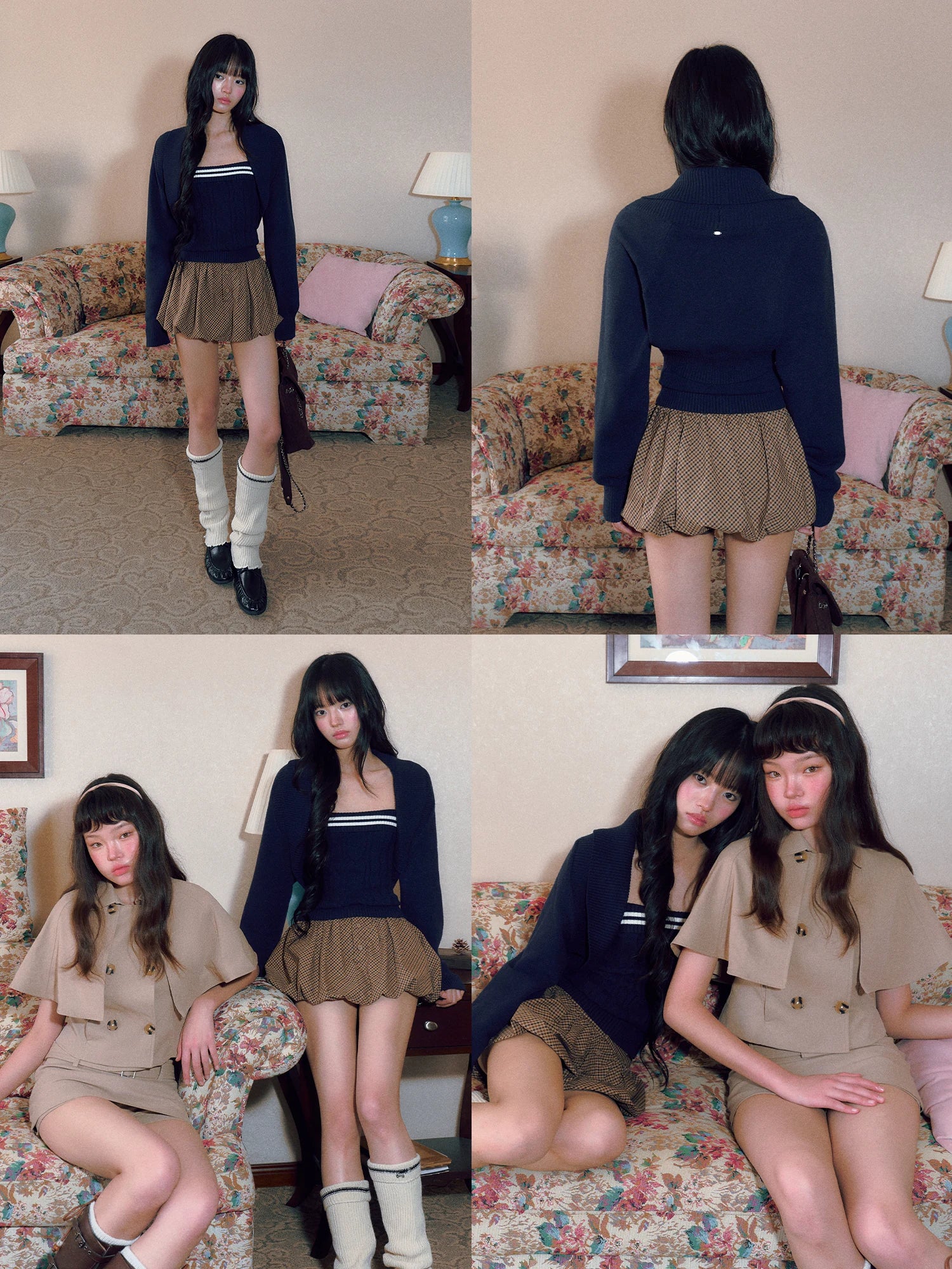 Navy Striped Knit Twinset