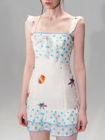 White Polka Dot Tie Dress