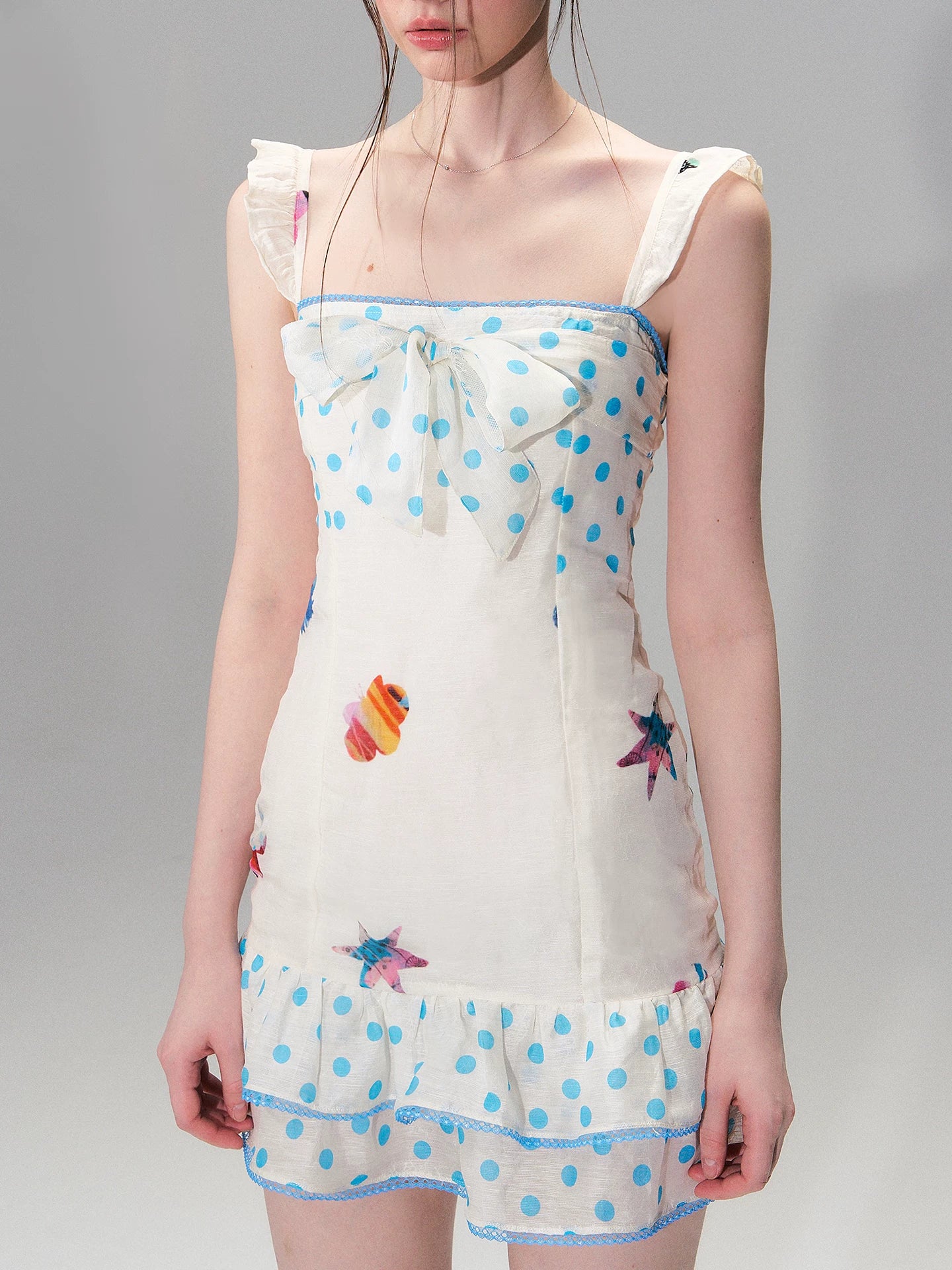 White Polka Dot Tie Dress