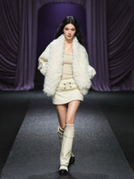Wool Belted A-Line Skirt