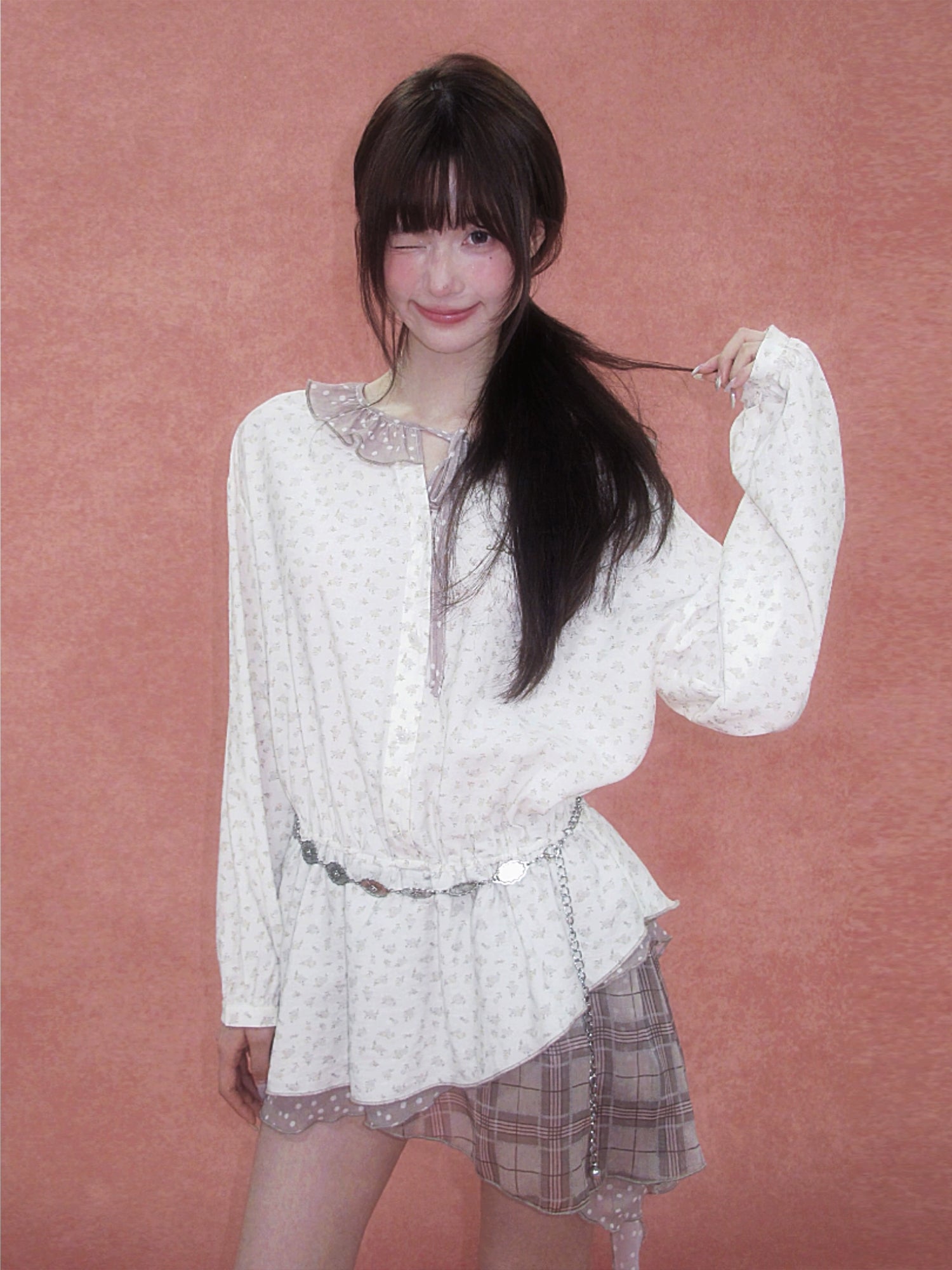 Patchwork Floral Plaid Dress