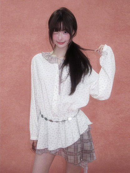 Patchwork Floral Plaid Dress