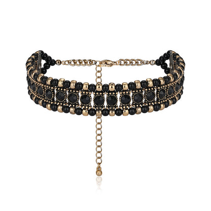 Retro Black &amp; Gold Baroque Collar