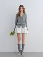 Pleated Ribbon Bow Skirt