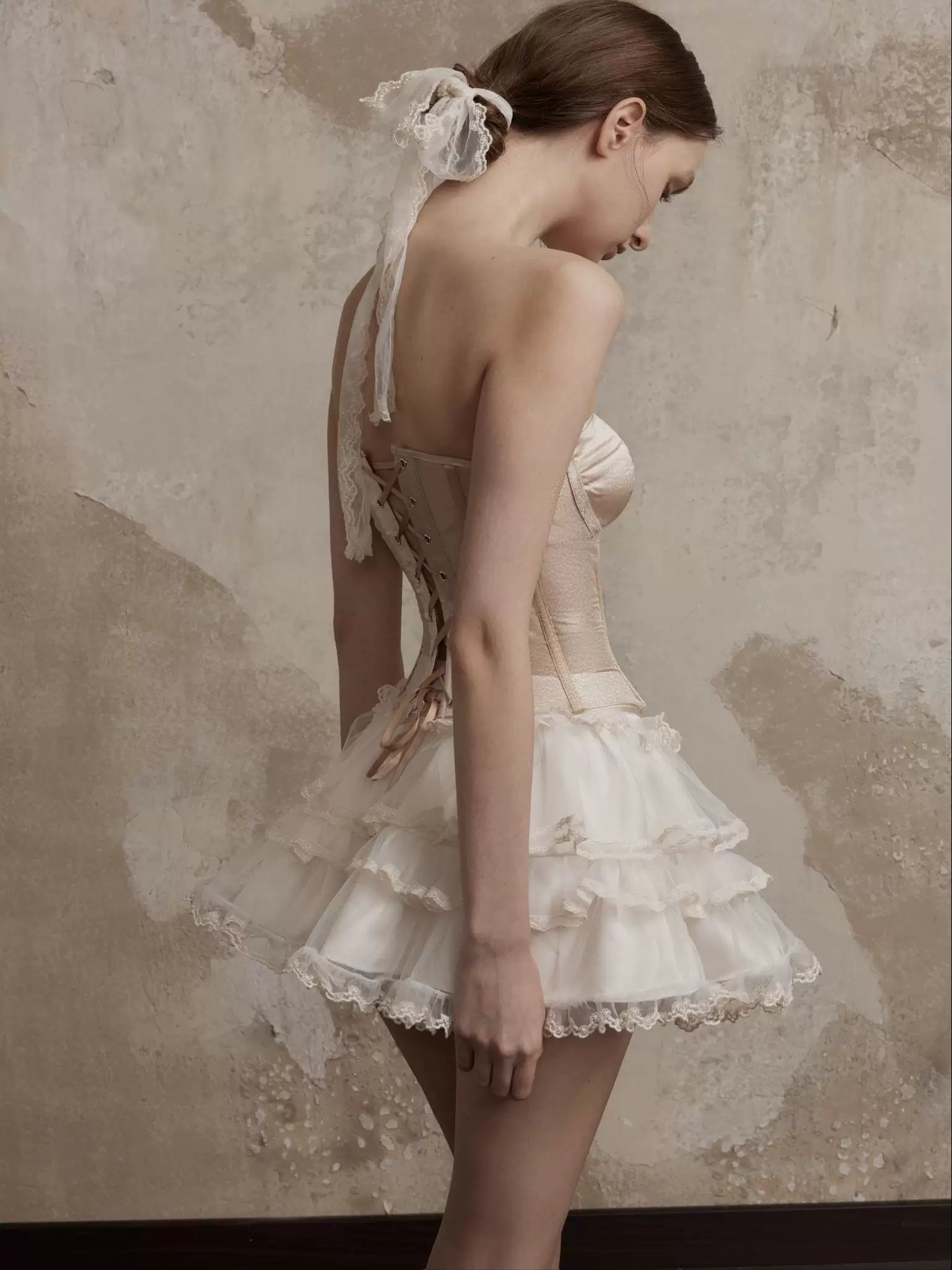 Apricot Corset Top &amp; Skirt Set