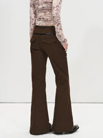 Metal Buckle Flare Cargo Pants