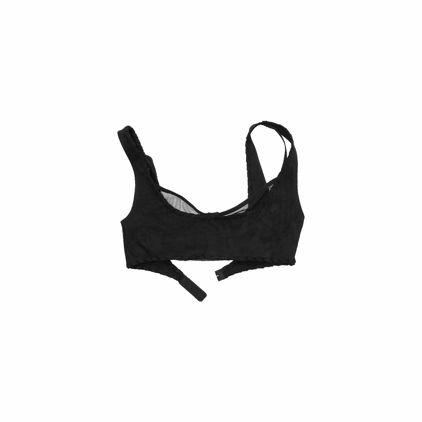 Suede Mesh Lace-Up Bralette