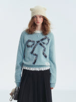 Leopard Bow Crewneck Sweater