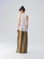 Cutout Jacquard V-Neck Tank