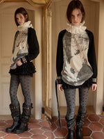 Bone Rhinestone Raglan Tee