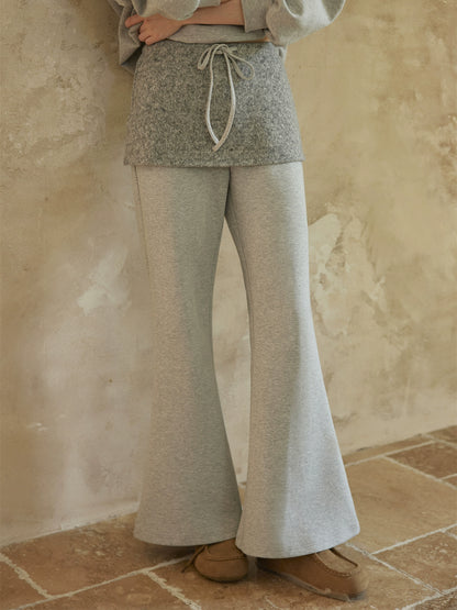 Off-Shoulder Sweatshirt Flared Pants Set
