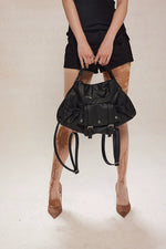 Black Waterproof Two-Way Handbag