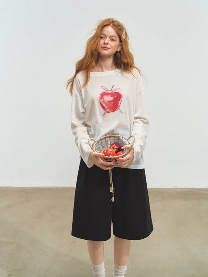 Three-dimensional Pleated Wide-leg Knee-length Shorts