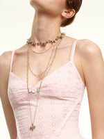 Coffee Gold Layered Sweater Necklace