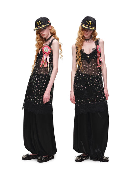 Snoopy V-neck Lace Dress