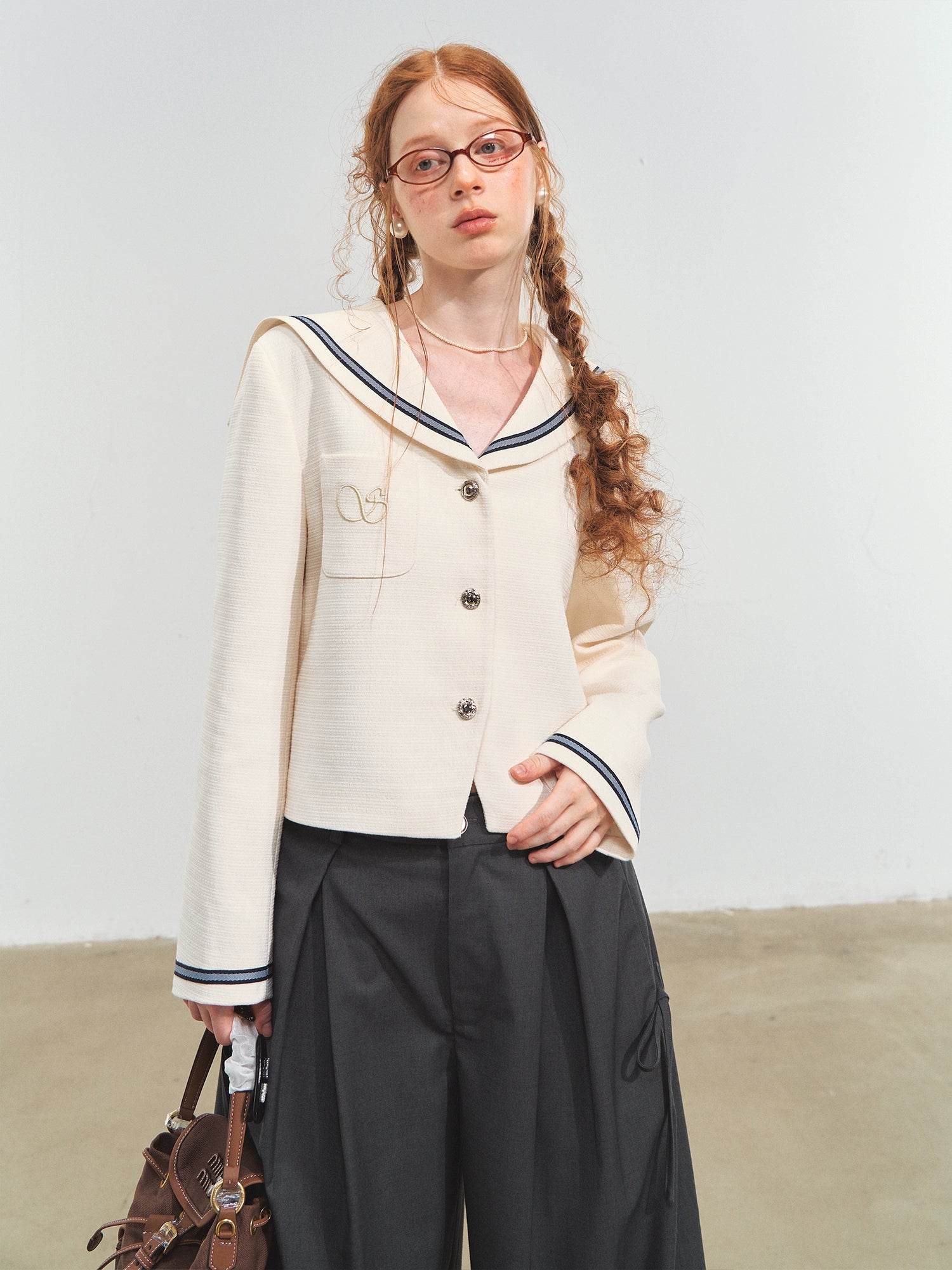 Nautical Embroidery Tweed Jacket