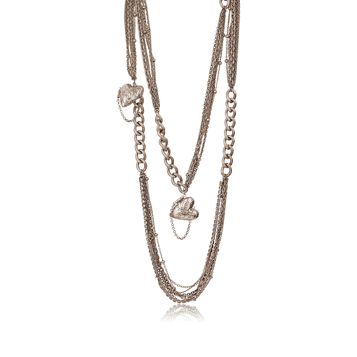 Multi-Layer Heart Pendant Necklace