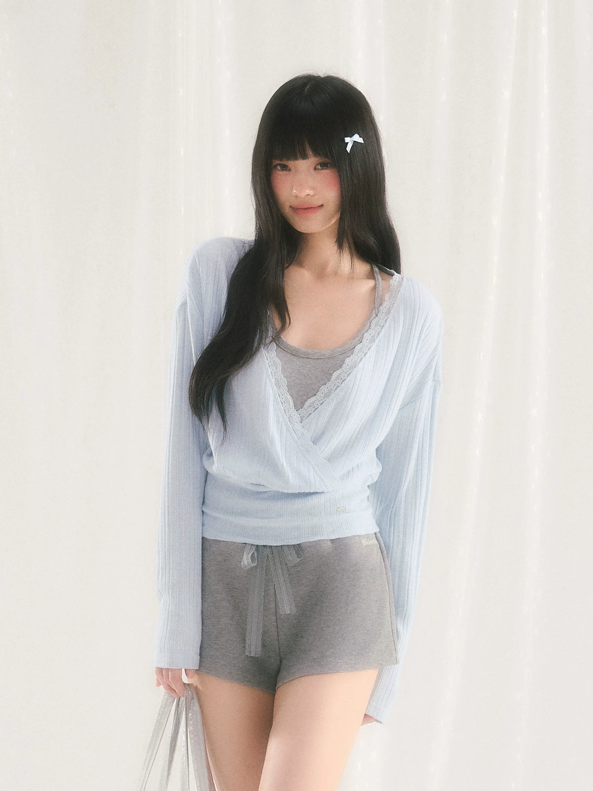 Light Blue Lace Layered Set