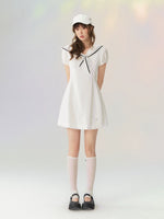 "Nautical Diary" Short Sleeve Dress