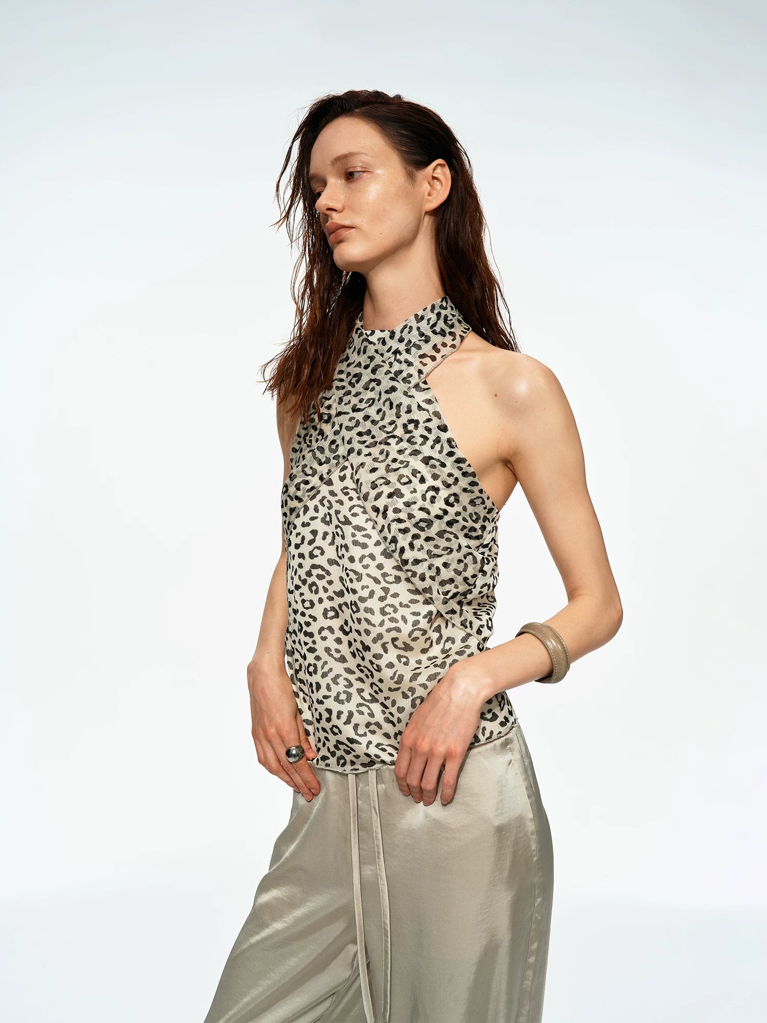 Leopard Halter Cami