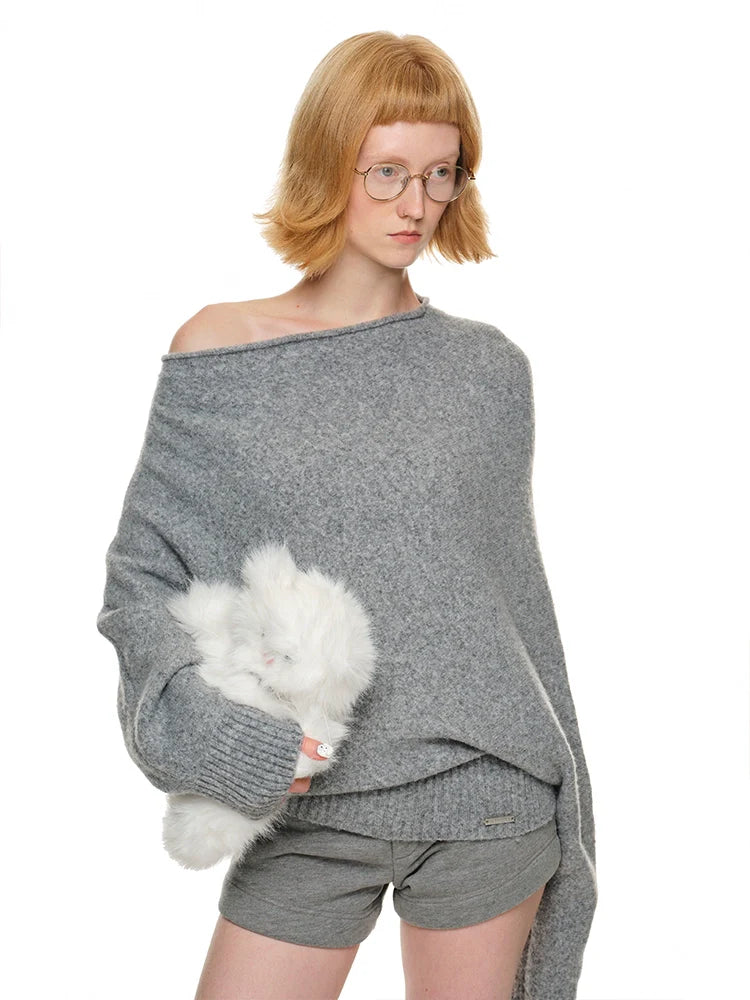 Off-Shoulder Oversized Sweater