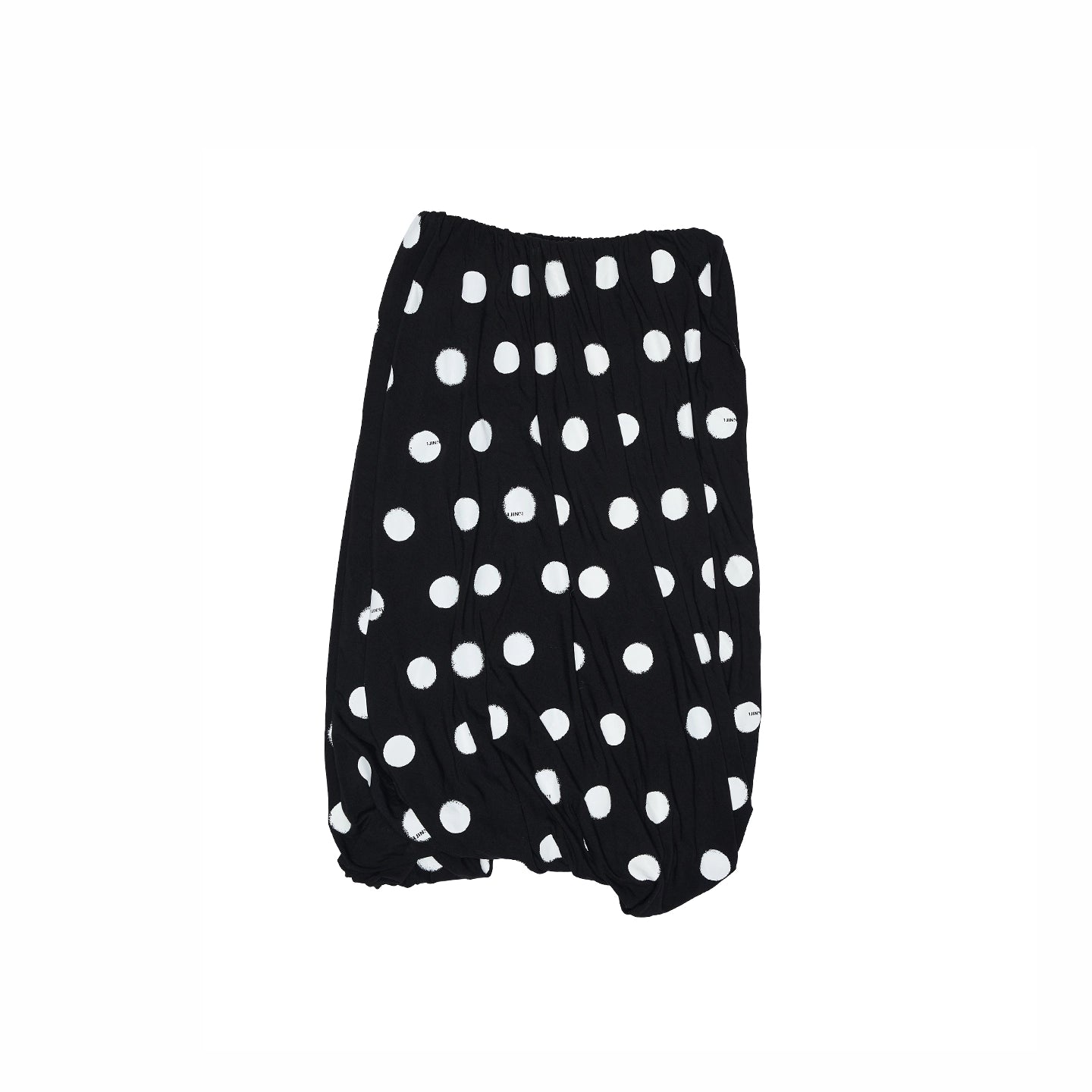Polka Dot Contrast-Knot Bubble Midi Skirt