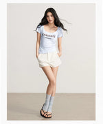 Rhinestone Cotton Hot Shorts