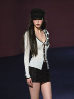 3D Rose Appliqué Sheer Knit Cardigan