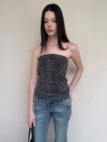 Velvet Strapless Tube Top