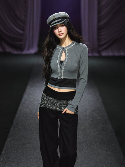 Embellished Knit Cardigan &amp; Camisole Set