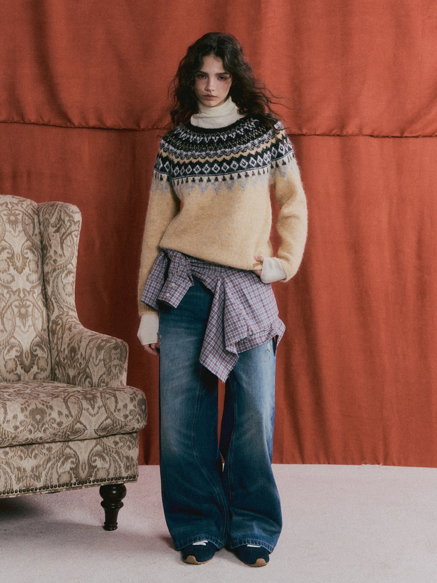 Wool-Blend Fair Isle Sweater