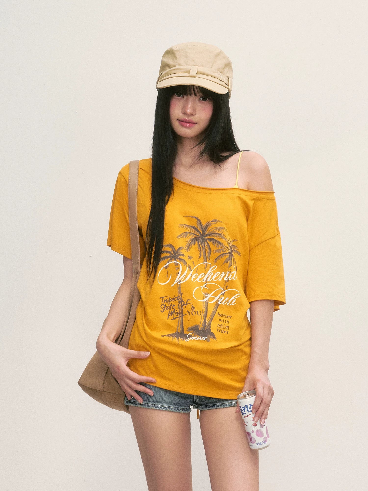 Printed Off-Shoulder Tee