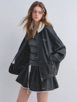 Ruffle Collar Jacket Set