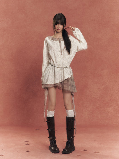 Patchwork Floral Plaid Dress